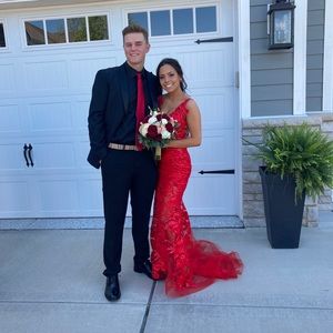 Jovani red lace dress - size 00